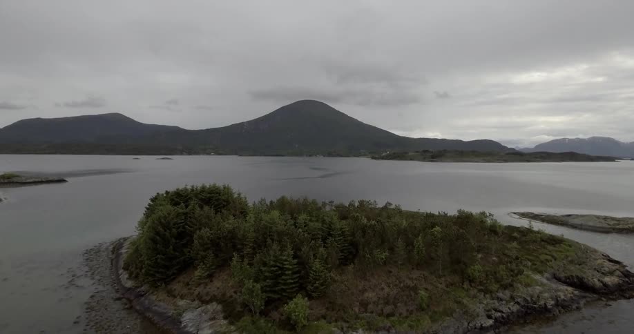 Small island on a lake