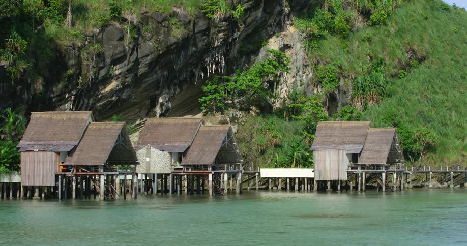 A mountain is on the side of the pier