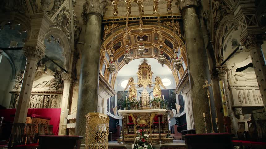 The church is empty during the day
