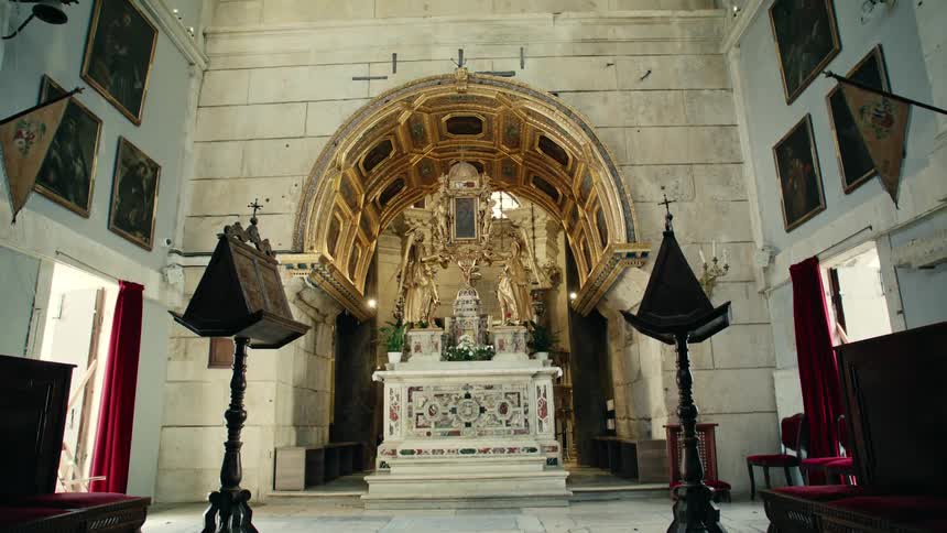 The church is empty during the day