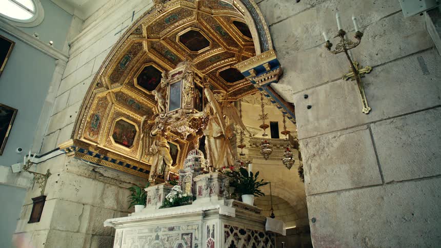 Sculptures on an altar in a church