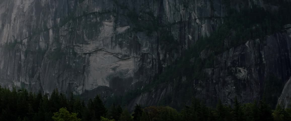 Heavy fog is rolling over the mountain