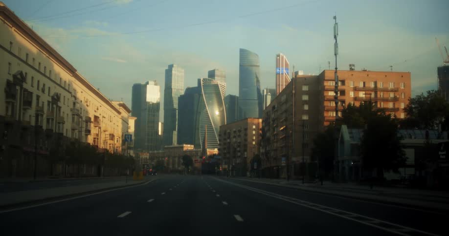 A view of an empty city is displayed