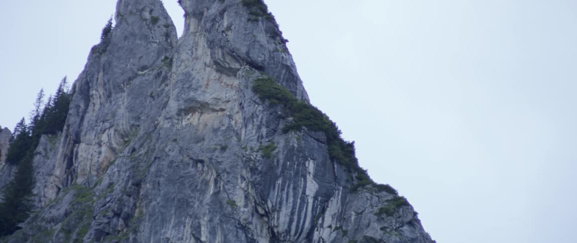 Aerial view of a mountain in spring is displayed