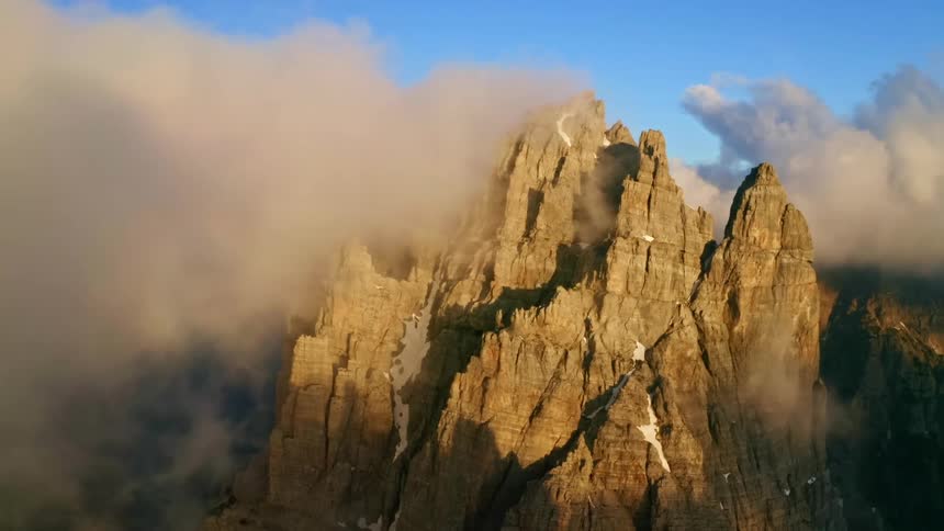 Clouds are covering the mountains