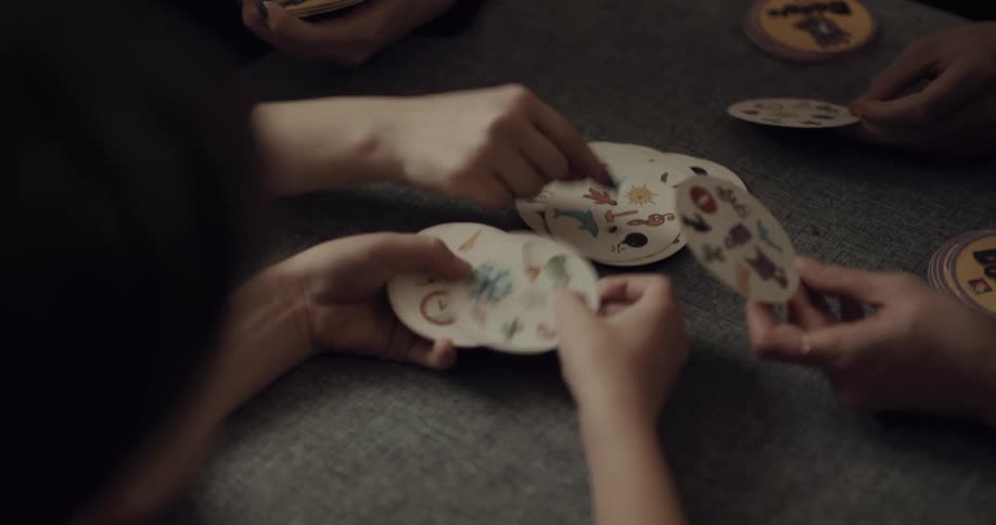 A family playing a game at home