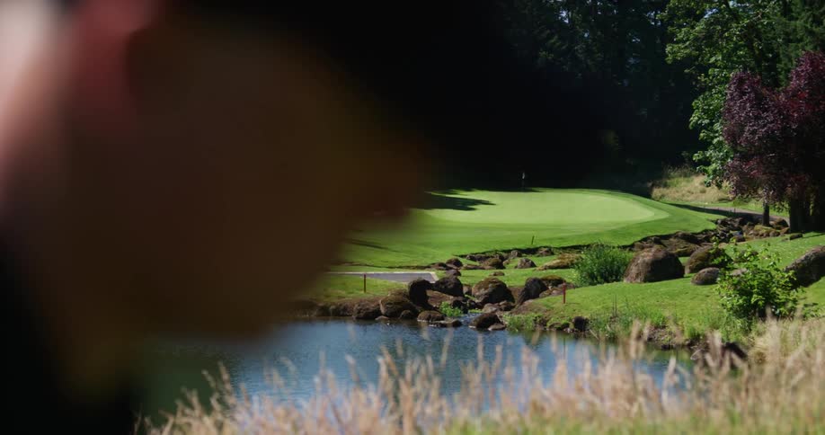 A man standing on a golf course