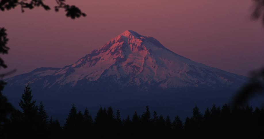 A mountain is in front of a forest