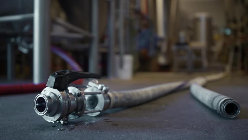 A hose in the floor of a room