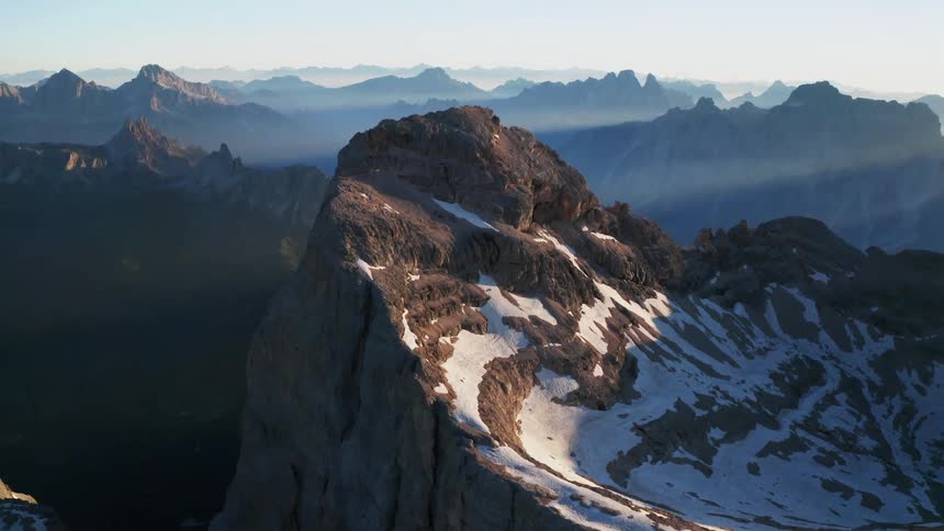 Aerial view of a mountain range
