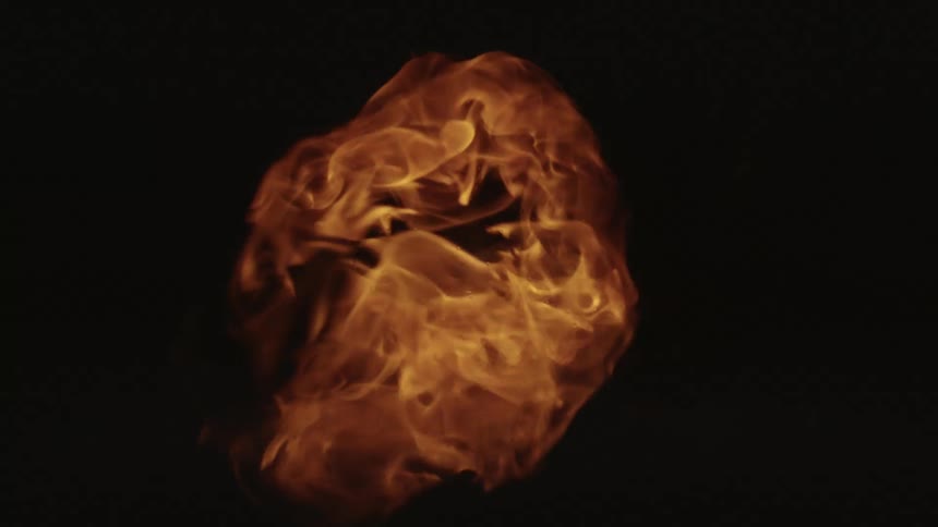 A burst of flame in the dark