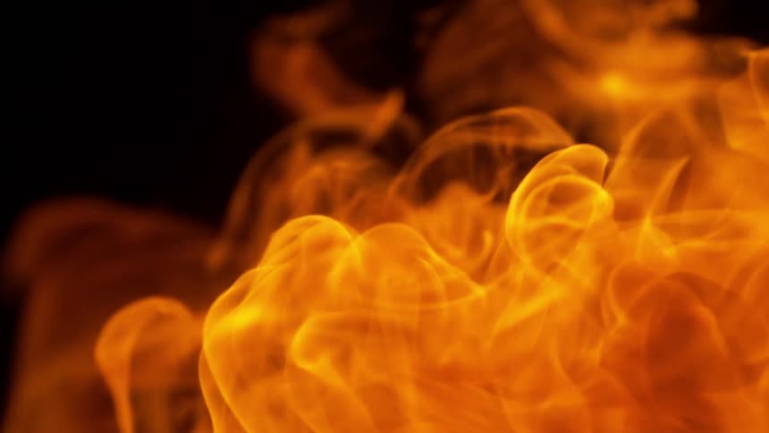 Flames rising as a fire burns