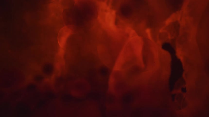 Floating blob red crimson liquid ink light tank
