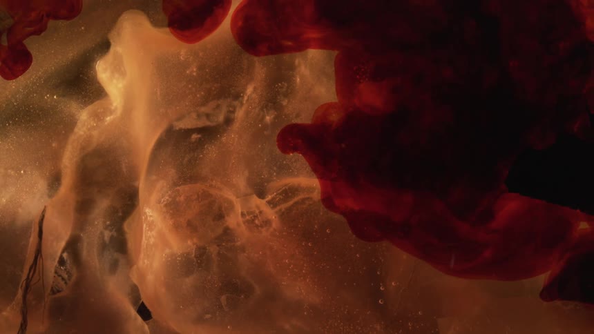 Close up of flowing red liquid