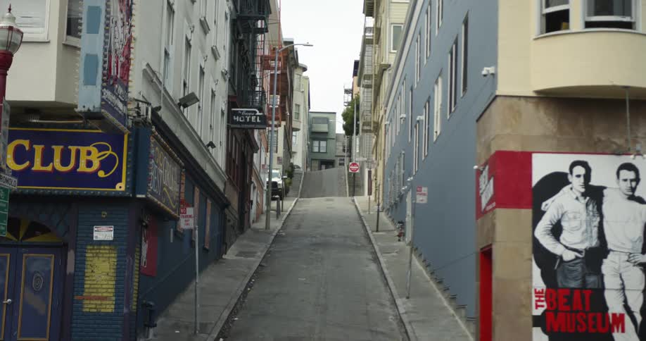 A city street with businesses on it