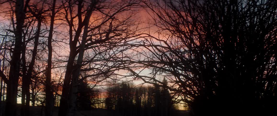The sun is setting in the horizon