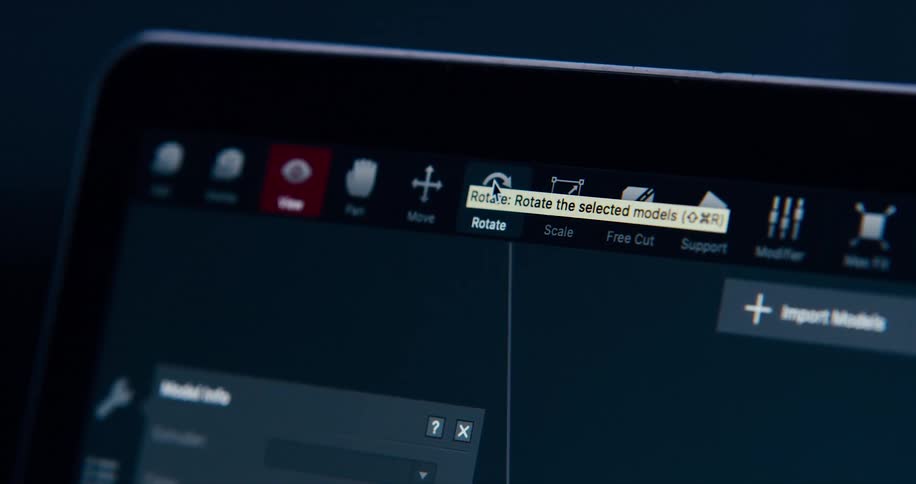 A laptop display with software