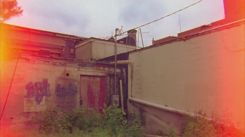 The grass is overgrown near the building