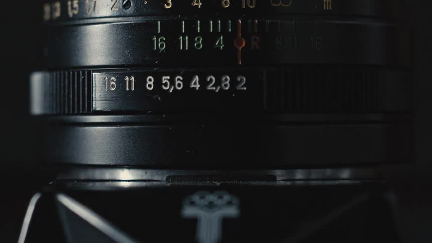 A close up of numbers on a camera lens