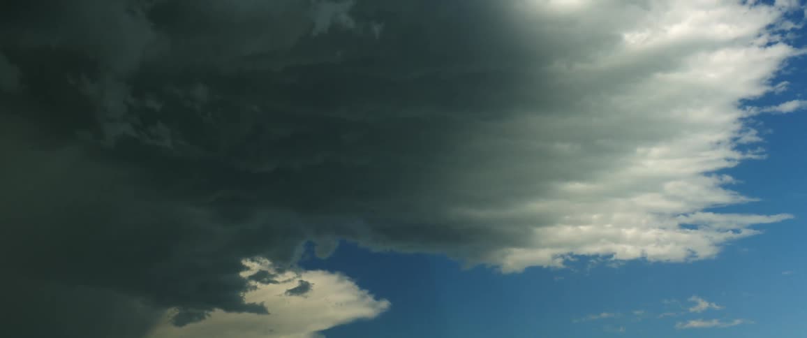 Clouds floating in a blue sky in the daytime
