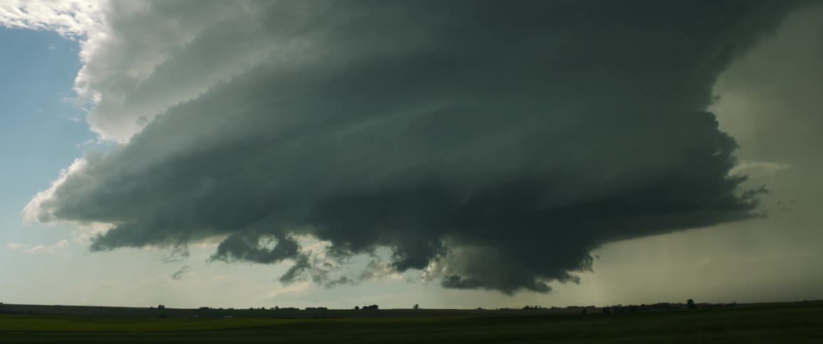 A tornado is forming in the horizon