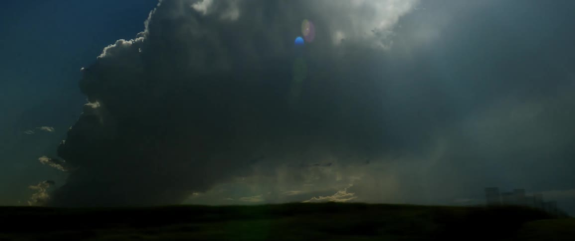 A tornado passing over a rural area