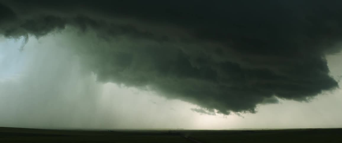 A tornado is forming in the horizon