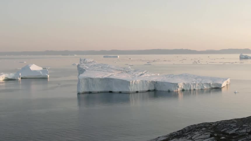 Icebergs in the water