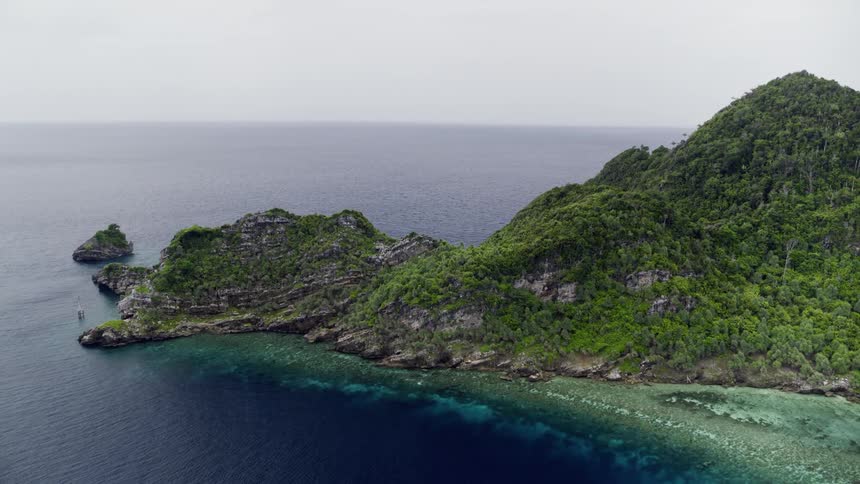 Aerial view bay of the tropical island