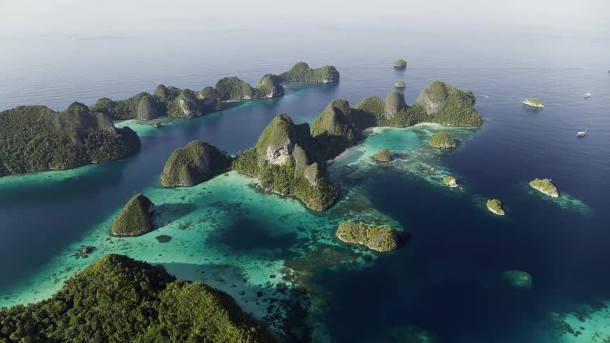 Ocean water is surrounding the island