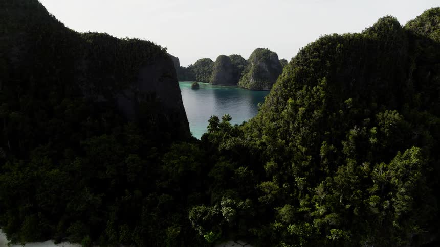The island is full of green hills