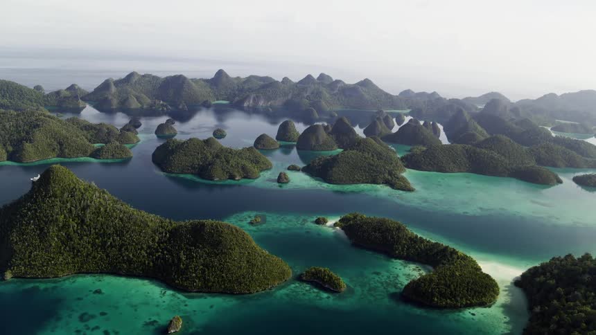 Ocean water is surrounding the island