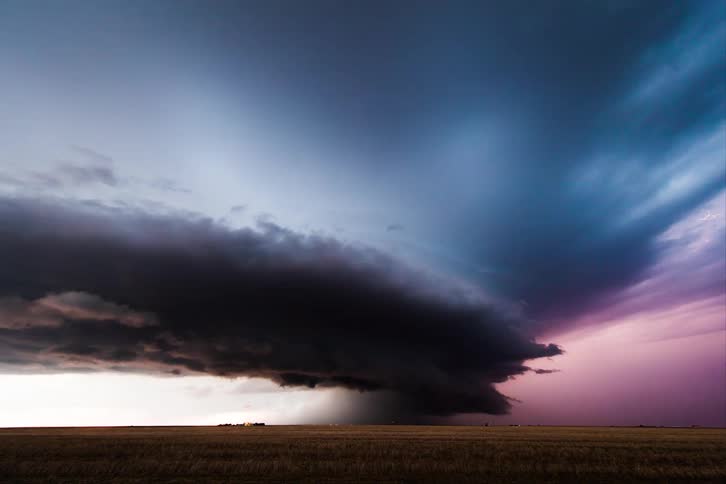 A storm is moving over the long field