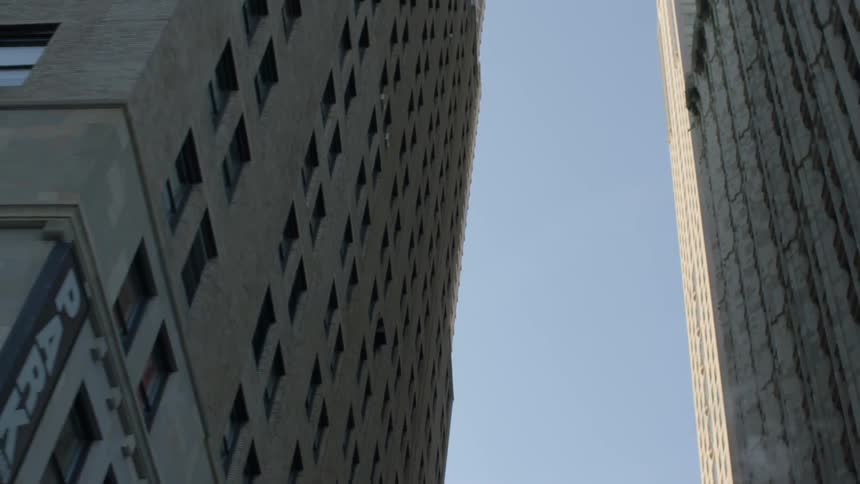 Close up of some very tall buildings