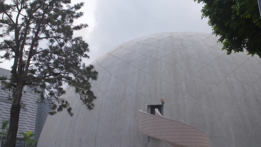 A planetarium in a city