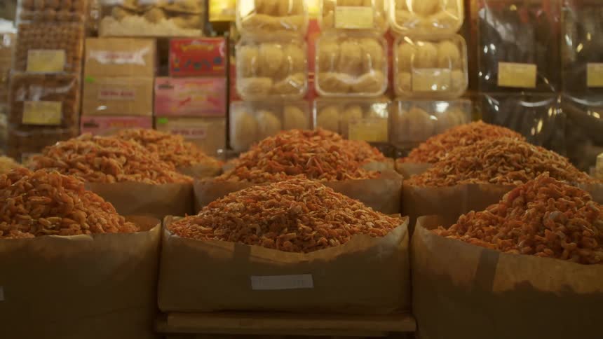 A market with food in packages