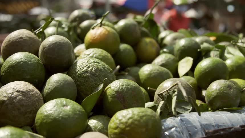 Fruits are display in an outdoor market