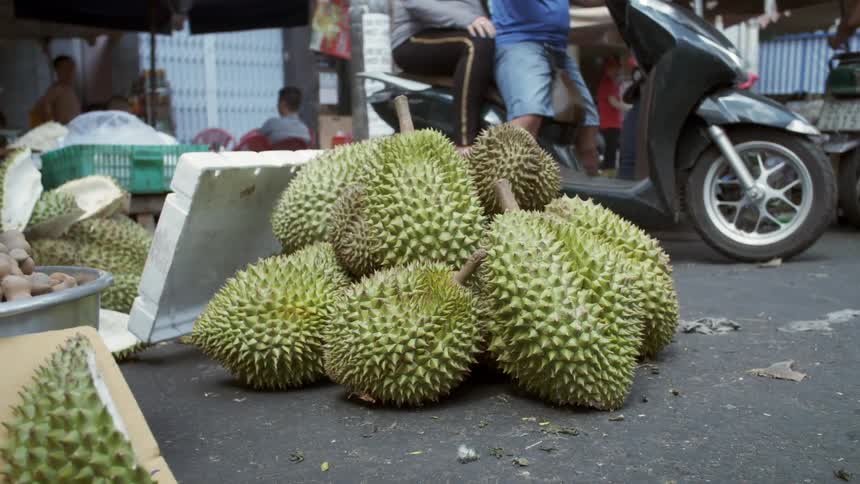 Durian fruit at a street market