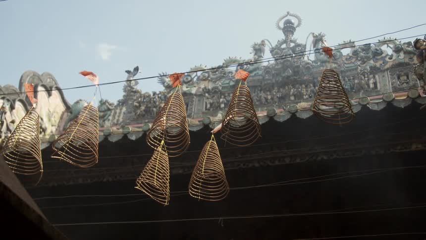 Coil artwork at a vietnamese temple