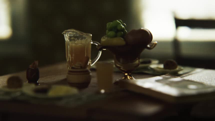 Miniature dining room set in a small room
