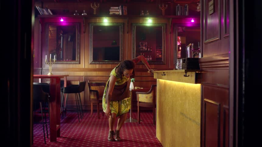 A woman is trying to get back to work as a waitress but she keeps collapsing