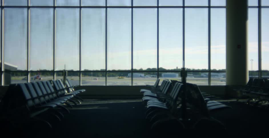 Airport terminal with chairs