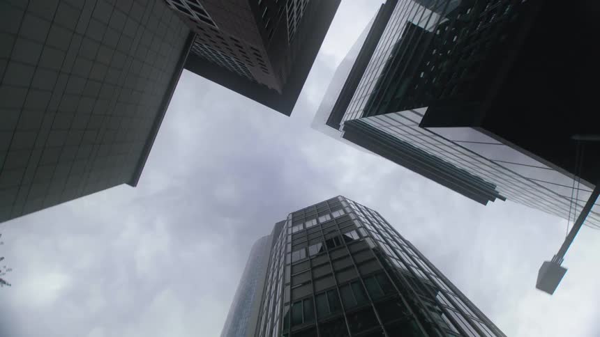 Towering skyscrapers that are high in the sky