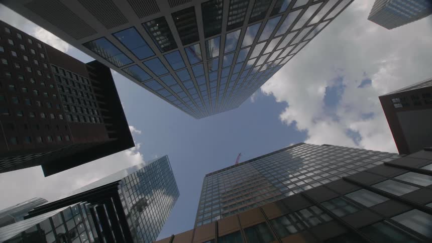 Skyscrapers in a city on a cloudy day