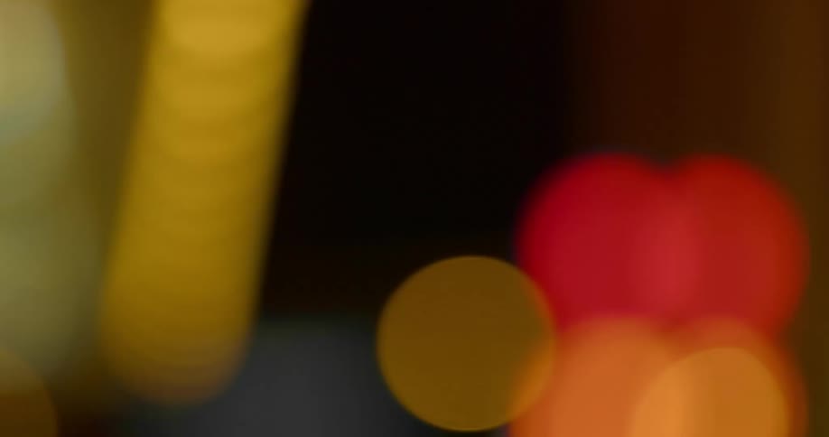 Distortion of flashing lights in yellow and red