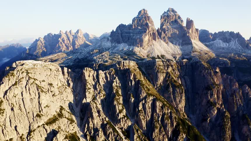 Aerial view of a mountain range