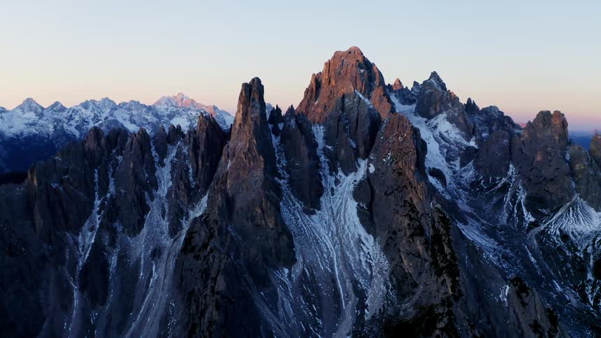 Mountain peaks on a clear day