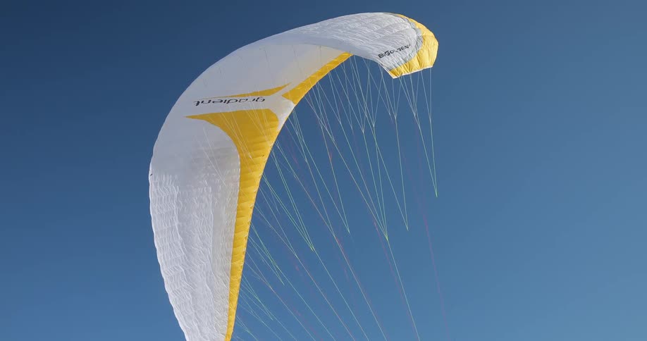 A man pulls up a sail and it floats into the sky