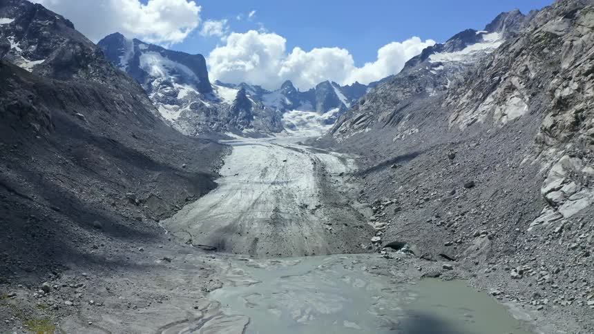 Snow covers the summit of a canyon