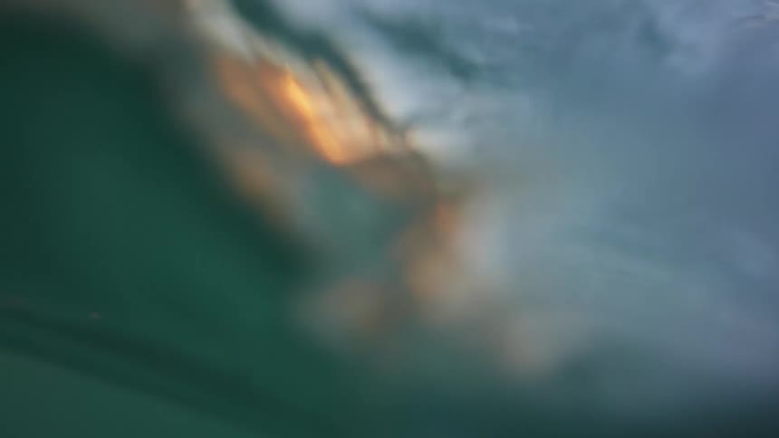 Large waves in the ocean as a bird flies near by